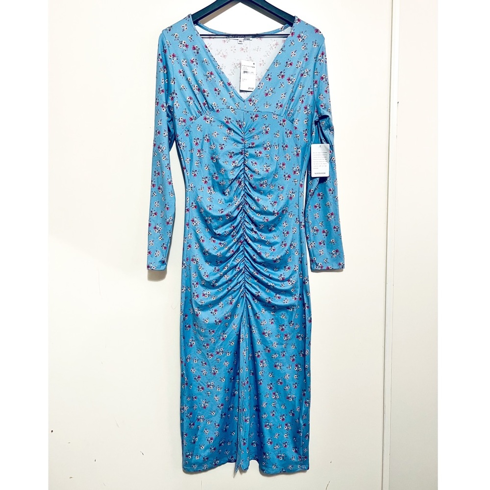 3 for 30!!! 🛍️ Velvet Torch Ruched Maxi Long Sleeve Floral Dress XL